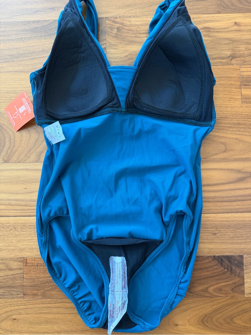 NWT Lands End Slendersuit Teal Ruched One Piece Swimsuit Sz 8 Peacock Blue Green - Picture 9 of 10